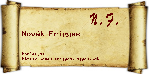 Novák Frigyes névjegykártya